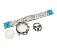 ROUHO 40mm Vintage Watch Modification Kit Fits VK63 Quartz Movement, Screw-Down Crown Watch Custom Set for Rolex Daytona-A: Mod Case + Bracelet + Dial + Click Hands