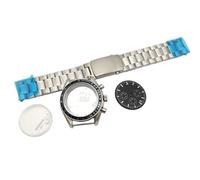 ROUHO 40mm Vintage Watch Modification Kit Fits VK63 Quartz Movement, Screw-Down Crown Watch Custom Set for Rolex Daytona-C: Mod Case + Bracelet + Dial + Click Hands
