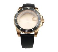 ROUHO 40mm Watch Case + Rubber Strap + Folding Clasp, Fits Miyota 8215/8205 Movement 28.5mm Dial, Ceramic Bezel Insert Watch Modification Kit for Rolex Yacht-Master SUB-F