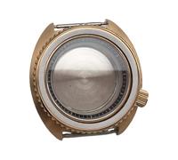 ROUHO 42.5mm Rose Gold Watch Case Cushion Shaped Solid Back Replacement Diver's Watch Modification Repair Parts for Seiko Prospex Turtle-Fits 8215 Movement