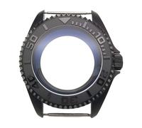 ROUHO 42mm Black Watch Case Mod Kit, Fits NH35 4R36 Movement, 3.0 Crown Diver Watch Case Modification Parts for Seiko SKX007 / SKX009-B 1
