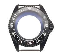 ROUHO 42mm Black Watch Case Mod Kit, Fits NH35 4R36 Movement, 3.0 Crown Diver Watch Case Modification Parts for Seiko SKX007 / SKX009-B 12