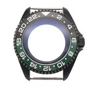 ROUHO 42mm Black Watch Case Mod Kit, Fits NH35 4R36 Movement, 3.0 Crown Diver Watch Case Modification Parts for Seiko SKX007 / SKX009-B 8