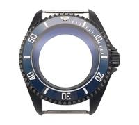 ROUHO 42mm Black Watch Case Mod Kit, Fits NH35 4R36 Movement, 3.0 Crown Diver Watch Case Modification Parts for Seiko SKX007 / SKX009-B 10