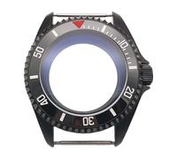 ROUHO 42mm Black Watch Case Mod Kit, Fits NH35 4R36 Movement, 3.0 Crown Diver Watch Case Modification Parts for Seiko SKX007 / SKX009-B 11