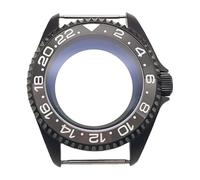 ROUHO 42mm Black Watch Case Mod Kit, Fits NH35 4R36 Movement, 3.0 Crown Diver Watch Case Modification Parts for Seiko SKX007 / SKX009-B 19