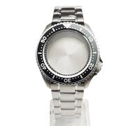 ROUHO 42mm Classic Diver Watch Case & Bracelet + Sloped 30.6mm Bezel Inserts Kit, Fits NH35 NH36 Movement 28.5mm Dial, Watch Modification Accessories for Seiko SKX007-E 8