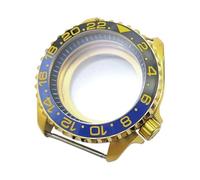 ROUHO 42mm Diver Gold PVD Watch Case, Stainless Steel Double Bubble Sapphire Lens, Fits NH35 NH36 Movement 28.5mm Dial Watch Mod Kit for Seiko SKX007-G