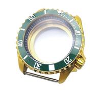 ROUHO 42mm Diver Gold PVD Watch Case, Stainless Steel Double Bubble Sapphire Lens, Fits NH35 NH36 Movement 28.5mm Dial Watch Mod Kit for Seiko SKX007-I