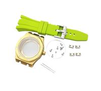 ROUHO 42mm Octagonal Watch Case & Bracelet, Fits NH35 NH36 Movement 31.8mm Dial, Sport Watch Modification Kit for Audemars Piguet Royal Oak-Gold + Green