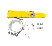 ROUHO 42mm Octagonal Watch Case & Bracelet, Fits NH35 NH36 Movement 31.8mm Dial, Sport Watch Modification Kit for Audemars Piguet Royal Oak-Silver + Yellow