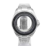 ROUHO 42mm Replacement Diver Watch Mod Case + Bracelet Kit Fits NH35/4R36 Movement 3.8 O'clock Crown Chapter Ring, Watch Modification Bezel Insert for Seiko SKX007-D