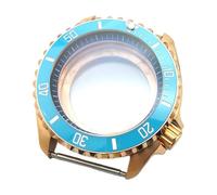 ROUHO 42mm Rose Gold Diver Watch Case， 3.8 O'clock Crown Fits NH35 NH36 Movement, Replacement Transparent Case Back for Seiko SKX007 / SKX009-F 5