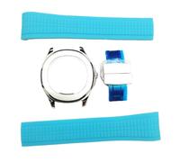ROUHO 42mm Rounded Octagon Watch Case + Silicone Strap with Folding Clasp, Fits Large 31.1mm-32mm Dials, Watch Modification Kit for Patek Philippe Aquanaut-#1