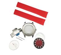 ROUHO 42mm Sport Watch Modification Kit, Fits NH35 NH36 Movement, Rounded Octagon Case + Rubber Strap with Butterfly Clasp Set for Patek Philippe Aquanaut-N with Dial
