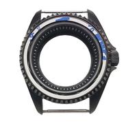 ROUHO 42mm Stealth Black PVD Watch Case, Fits NH35 NH36 Movement 38mm Bezel Insert, Stainless Steel Watch Modication Set for Seiko-G