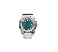 ROUHO 42mm Watch Modification Parts, Stainless Steel Octagonal Case & Bracelet Kit Fits NH35/36 Movement, with 31.8mm Dial Clock Hands for Audemars Piguet Royal Oak-C