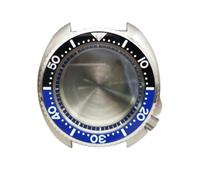 ROUHO 43.5mm Cushion Watch Modification Kit with Blue Chapter Ring, Fits NH35/NH36 Movement Ceramic Bezel, Stainless Steel Retro Watch Case for Seiko Prospex Turtle-D 7