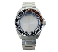 ROUHO 43.5mm Watch Modding Case + Bracelet with Ceramic Bezel Insert, Fits NH35 NH36 4R36 Movement 28.5mm Dial, Stainless Steel Watch Modification Kit for Seiko Prospex Samurai-G