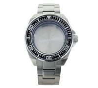 ROUHO 43.5mm Watch Modding Case + Bracelet with Ceramic Bezel Insert, Fits NH35 NH36 4R36 Movement 28.5mm Dial, Stainless Steel Watch Modification Kit for Seiko Prospex Samurai-F