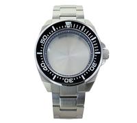 ROUHO 43.5mm Watch Modding Case + Bracelet with Ceramic Bezel Insert, Fits NH35 NH36 4R36 Movement 28.5mm Dial, Stainless Steel Watch Modification Kit for Seiko Prospex Samurai-E