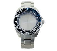 ROUHO 43.5mm Watch Modding Case + Bracelet with Ceramic Bezel Insert, Fits NH35 NH36 4R36 Movement 28.5mm Dial, Stainless Steel Watch Modification Kit for Seiko Prospex Samurai-H