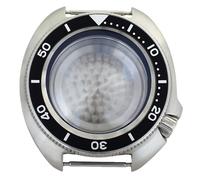 ROUHO 44mm Cushion Shaped Watch Mod Case, Fits NH35 NH36 Movement 19mm Lug, Retro Replacement Diver Watch Modification Kit for Seiko-F
