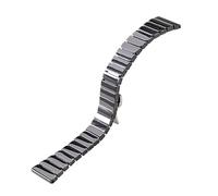 ROUHO Adjustable Ceramic Watch Strap Deployment Clasp Watchband Replacement Watch Accessories-Black 20mm