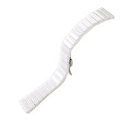 ROUHO Adjustable Ceramic Watch Strap Deployment Clasp Watchband Replacement Watch Accessories-White 20mm