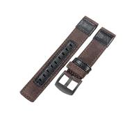 ROUHO Adjustable & Robust Woven Fabric Watch Strap Comfortable Breathable Replacement Nylon Watch Band for Jeep Wrangler-Brown + Black Buckle 22mm
