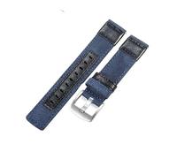 ROUHO Adjustable & Robust Woven Fabric Watch Strap Comfortable Breathable Replacement Nylon Watch Band for Jeep Wrangler-Blue + Silver Buckle 20mm