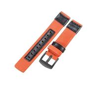 ROUHO Adjustable & Robust Woven Fabric Watch Strap Comfortable Breathable Replacement Nylon Watch Band for Jeep Wrangler-Orange + Black Buckle 20mm