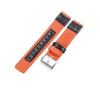 ROUHO Adjustable & Robust Woven Fabric Watch Strap Comfortable Breathable Replacement Nylon Watch Band for Jeep Wrangler-Orange + Silver Buckle 20mm