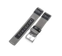 ROUHO Adjustable & Robust Woven Fabric Watch Strap Comfortable Breathable Replacement Nylon Watch Band for Jeep Wrangler-Grey + Silver Buckle 20mm