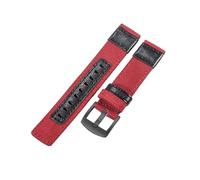 ROUHO Adjustable & Robust Woven Fabric Watch Strap Comfortable Breathable Replacement Nylon Watch Band for Jeep Wrangler-Red + Black Buckle 20mm