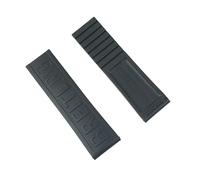 ROUHO Anti-Sweat Soft Silicone Watch Strap Replacement Watch Accessories Watchband for Breitling-Black 22mm
