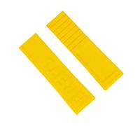 ROUHO Anti-Sweat Soft Silicone Watch Strap Replacement Watch Accessories Watchband for Breitling-Yellow 22mm