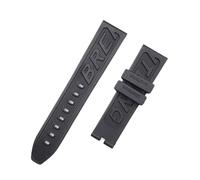 ROUHO Black Silicone Watch Strap Replacement Watch Accessories Waterproof Watchband for BREITLING SUPEROCEAN AV-EN-GER-22mm