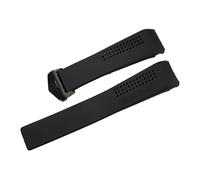 ROUHO Breathable Rubber Watch Strap Accessories Rubber Men's Watch Band for TAG Heuer Carrera Aquaracer-Black A + Black Buckle 22mm