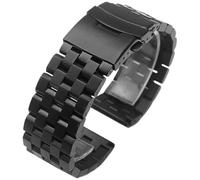 ROUHO Brushed Stainless Steel Watch Strap Durable Men's Replacement Watch Bracelet for Panerai-Black 20mm