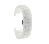 ROUHO Ceramic Watch Strap Replacement Watch Bracelet Deployment Clasp Watchband for OM-EGA GC-White 16 x 8mm