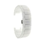 ROUHO Ceramic Watch Strap Replacement Watch Bracelet Deployment Clasp Watchband for OM-EGA GC-White 18 x 10mm