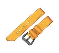 ROUHO Classic Genuine Leather Watch Band, Stainless Steel Pin Buckle, Fine Texture Replacement Watch Strap for Mido TIANWANG-Black 22mm