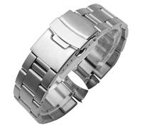 ROUHO Classic Metal Replacement Watch Band Deployment Clasp Watch Bracelet Accessories for Seiko Turtle SKX 5 Sports Prospex-Silver 1 20mm