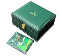 ROUHO Classic Single Watch Display Case Green PU Leather Gold Lock Watch Organiser for Rolex Land-Dweller