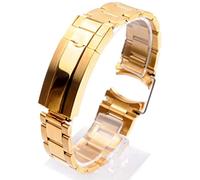 ROUHO Constant Motion 304L Strap Steel Band 20 21Mm Steel Bracelet For Most Luxury Brand Watch-Gold 20mm