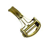 ROUHO Deployment Watchband Buckle Double Press Folding Buckle Watch Replacement Accessory for Cartier Ballon Bleu-Gold 16mm