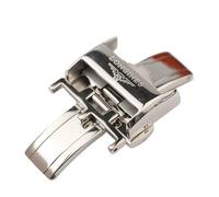 ROUHO Double Push Button Watch Buckle Watch Strap Folding Buckle for Longines Master Conquest Elegant L2 L4-Silver 12mm