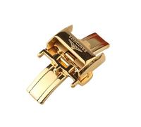 ROUHO Double Push Button Watch Buckle Watch Strap Folding Buckle for Longines Master Conquest Elegant L2 L4-Gold 12mm