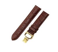 ROUHO Durable 18mm Genuine Leather Watch Strap Versatile Replacement Wristband for Tissot Le Locle T41 T006 T049407A-Brown + Gold Buckle